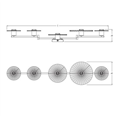 Decor Plisse 5 x E27 Beige