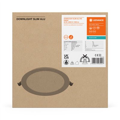DOWNLIGHT SLIM ALU GEN 1 205 22 W 4000 K WT