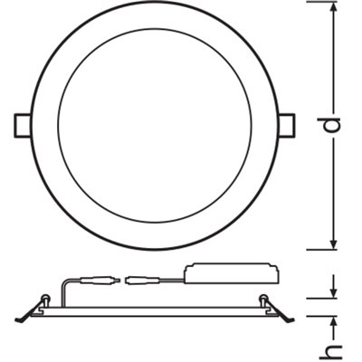 DOWNLIGHT SLIM ALU GEN 1 205 22 W 4000 K WT
