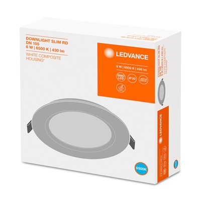 DOWNLIGHT SLIM ROUND 105 6 W 6500 K WT