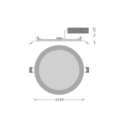 DOWNLIGHT SLIM ROUND 190 E 18W 840 WT