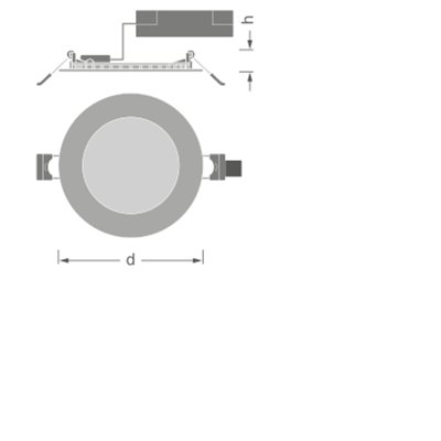 DOWNLIGHT SLIM ROUND 120 E 8W 865 WT
