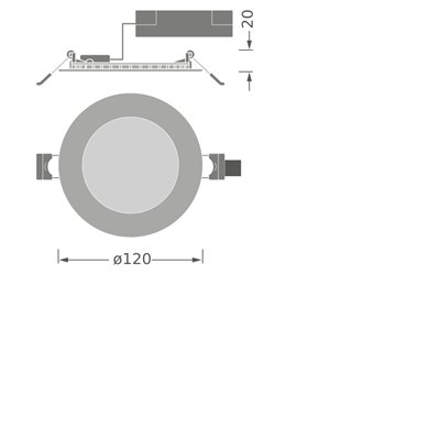 DOWNLIGHT SLIM ROUND 120 E 8W 840 WT
