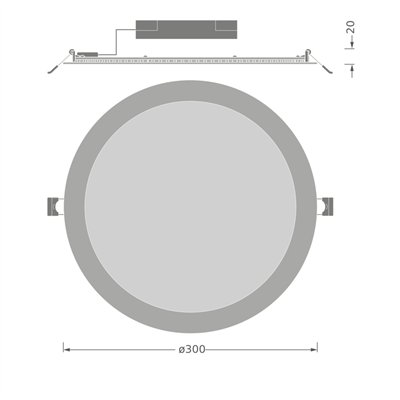 DOWNLIGHT SLIM ROUND 300 E 30W 865 WT