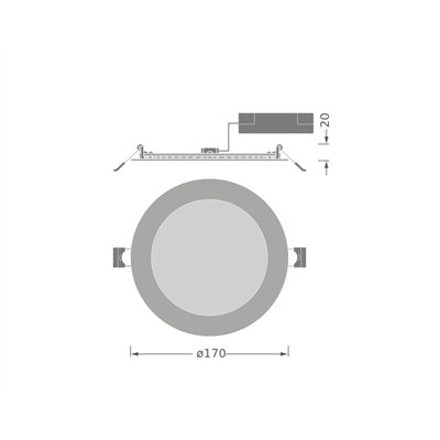 DOWNLIGHT SLIM ROUND 170 E 12W 840 WT