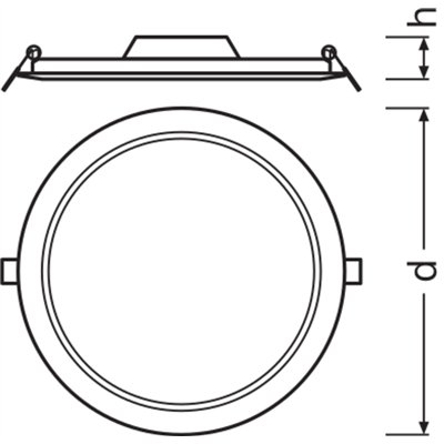 DOWNLIGHT SLIM ROUND 210 18 W 4000 K WT