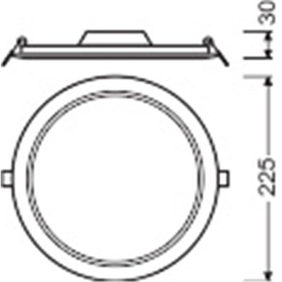 DOWNLIGHT SLIM ROUND 210 18 W 6500 K WT