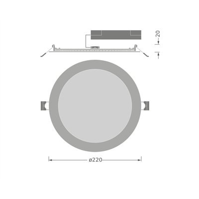 DOWNLIGHT SLIM ROUND 220 E 24W 865 WT