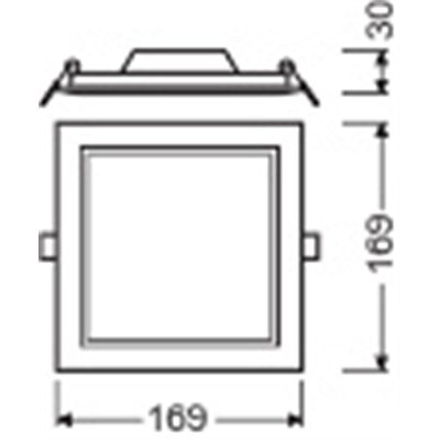 DOWNLIGHT SLIM SQUARE 155 12 W 6500 K WT