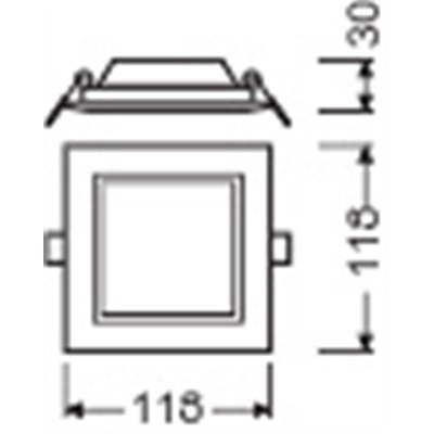DOWNLIGHT SLIM SQUARE 105 6 W 6500 K WT