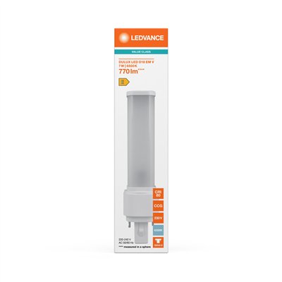 DULUX LED D EM & AC MAINS VALUE 7W 865 G24D-2