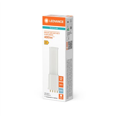 DULUX LED S/E AC MAINS VALUE 3.5W 865 2G7