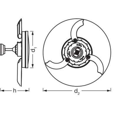 Ceiling Fan Retractable 1070 66W White