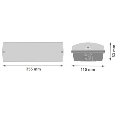 EMERGENCY BULKHEAD RECTANGULAR E 1.3W 3H EM/AC AT