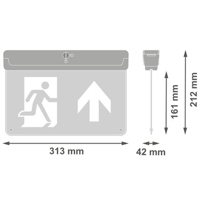 EMERGENCY EXIT SIGN E 0.7W 30M 3H EM/AC AT