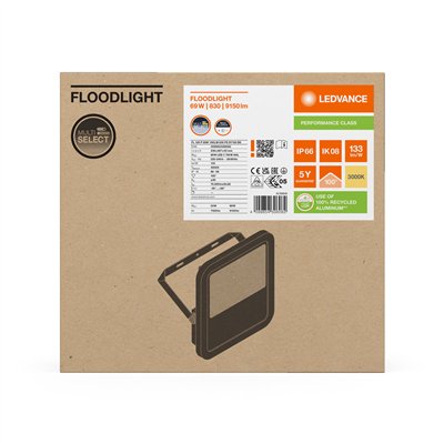 FLOODLIGHT 100 69W 10KLM 830 PS SY100 BK