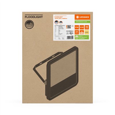 FLOODLIGHT 150 100W 15KLM 830 PS SY100 BK