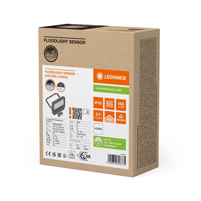 FLOODLIGHT SENSOR 10 8W 1K2LM 840 PS SY100 WT