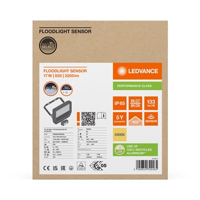 FLOODLIGHT SENSOR 20 17W 2K4LM 830 PS SY100 WT