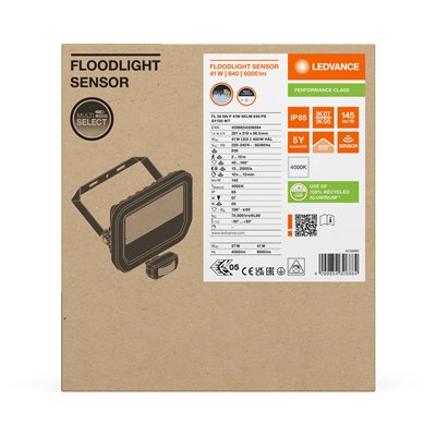 FLOODLIGHT SENSOR 50 41W 6KLM 840 PS SY100 WT