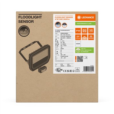 FLOODLIGHT SENSOR 50 41W 6KLM 840 PS SY100 BK