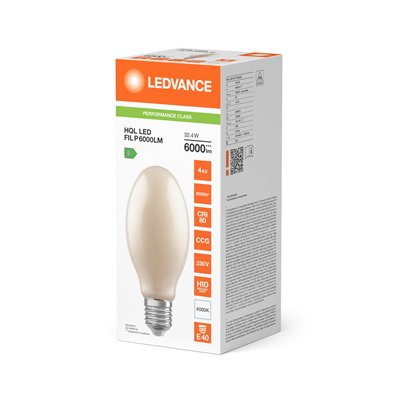HQL LED FILAMENT PERFORMANCE 6000LM 32.4W 840 E40