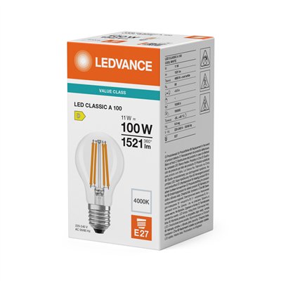 LED CLASSIC A P 11W 840 Clear E27
