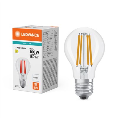 LED CLASSIC A V 11W 840 Clear E27