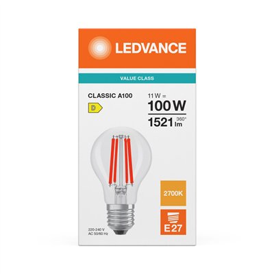 LED CLASSIC A V 11W 827 Clear E27