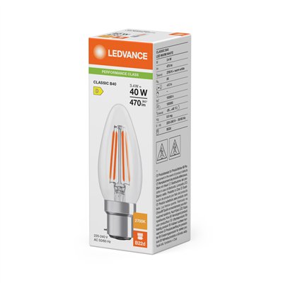 LED CLASSIC B P 3.4W 827 Clear B22d