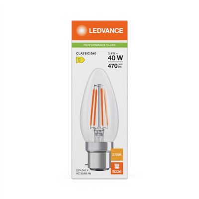 LED CLASSIC B P 3.4W 827 Clear B22d