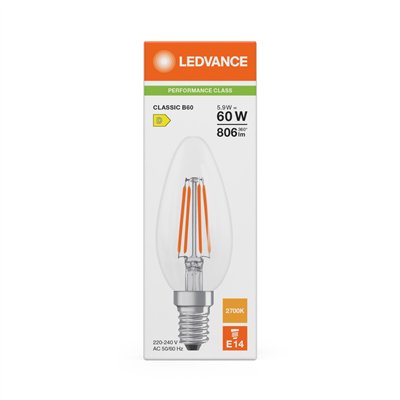 LED CLASSIC B P 5.9W 827 Clear E14
