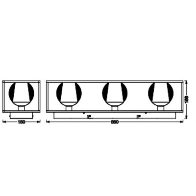 Decor Square 550x150mm 3 x G9 IP44