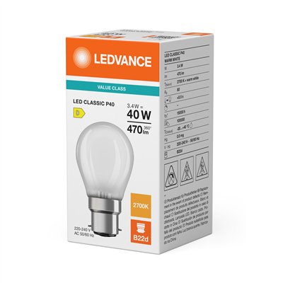 LED CLASSIC P P 3.4W 827 Frosted B22d
