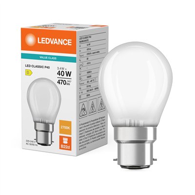 LED CLASSIC P P 3.4W 827 Frosted B22d