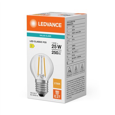 LED CLASSIC P P 1.8W 827 Clear E27