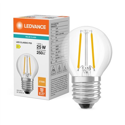 LED CLASSIC P P 1.8W 827 Clear E27