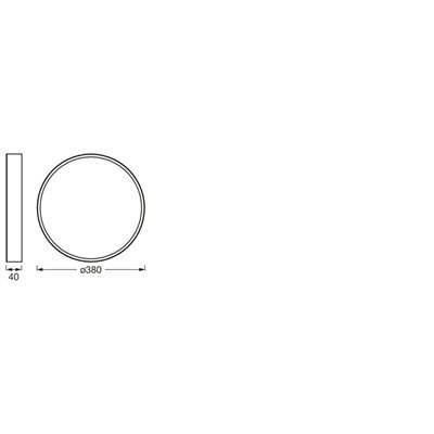 CEILING MOIA 380mm 24W 830 BK