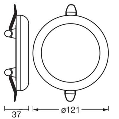 LED Downlight Adjustable Cut Out Slim 120mm 9W 830 White