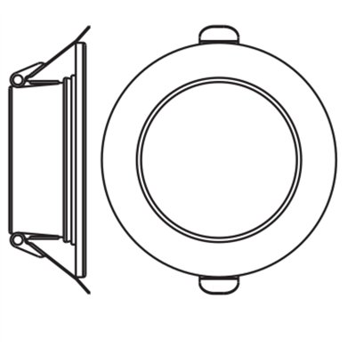LED Downlight Set IP44 Slim 120mm 8W Metal 830 White