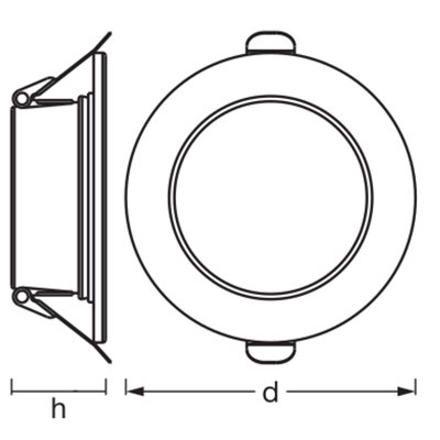 LED Downlight Set IP44 Slim 120mm 8W Metal 830 White