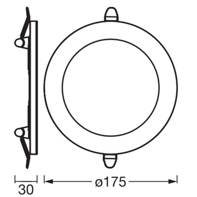 LED Downlight Side-Mainlight 175mm 18W 830 White