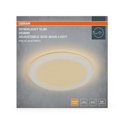 LED Downlight Side-Mainlight 225mm 24W 830 White