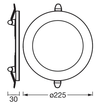 LED Downlight Side-Mainlight 225mm 24W 830 White