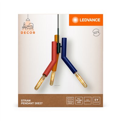 Decor Straw Pendant 3XE27 Multicolor