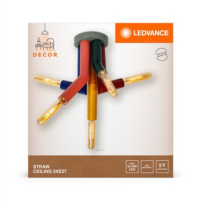 Decor Straw Ceiling 5XE27 Multicolor