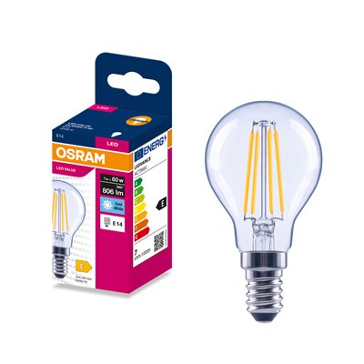 LED FILAMENT CLASSIC P VALUE 7W 4000K Clear E14