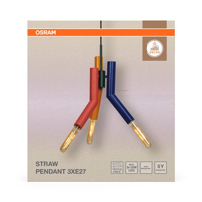 Decor Straw Pendant 3XE27 Multicolor