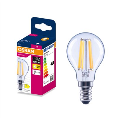 LED FILAMENT CLASSIC P VALUE 7,5W 2700K Clear E14