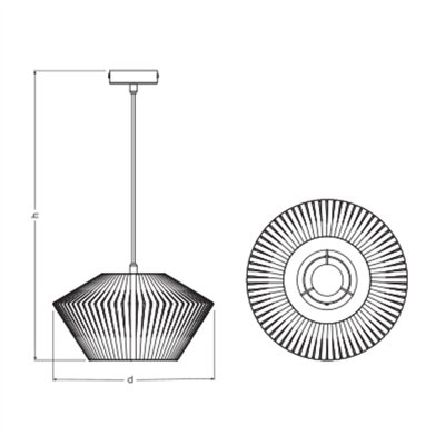 Decor Stripes Pendant 305 1XE27 Beige